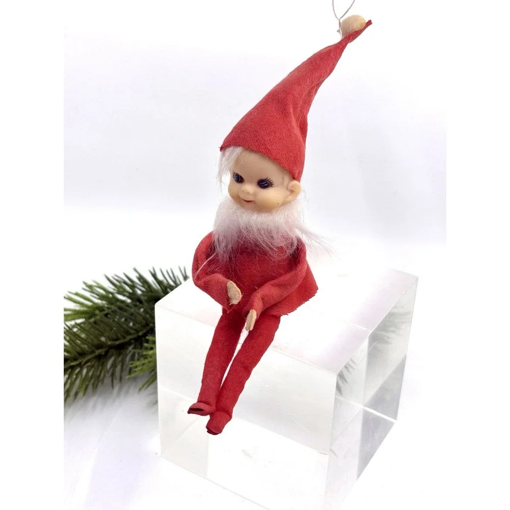 VTG Christmas Elf Knee Huggers Santa Ornaments Japan